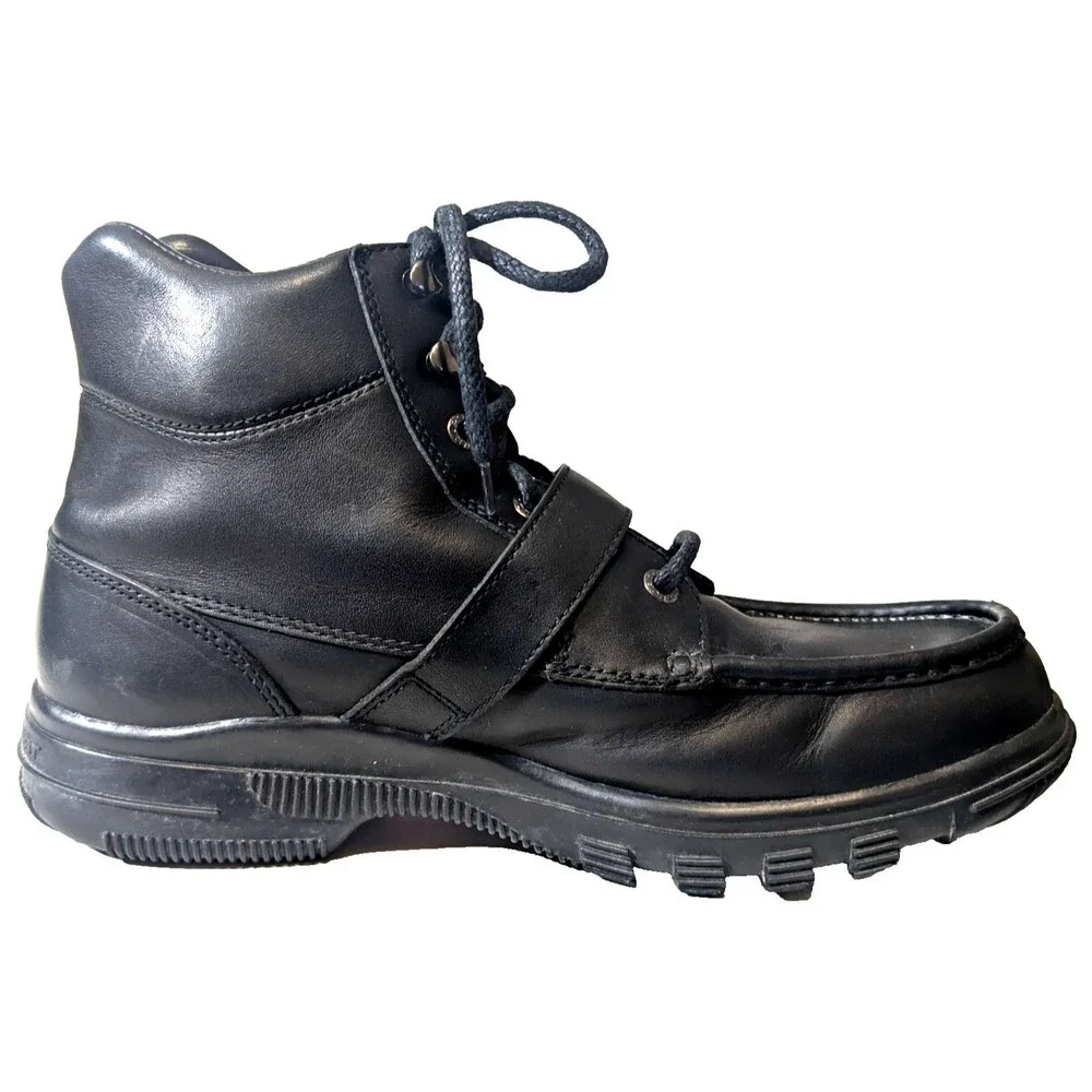 VTG 90s Polo Sport Ralph Lauren MB3501 Black Leather Hiking Boots Men's 13D